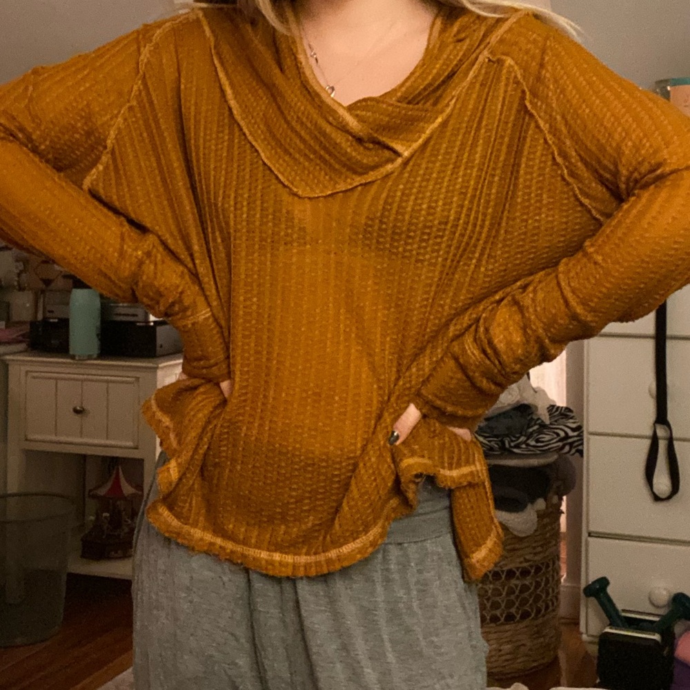 Mustard free people thermal top